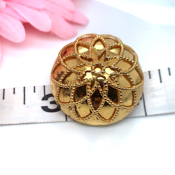 2/$10 Gold Filigree Dome Earrings - Picture 5 of 8